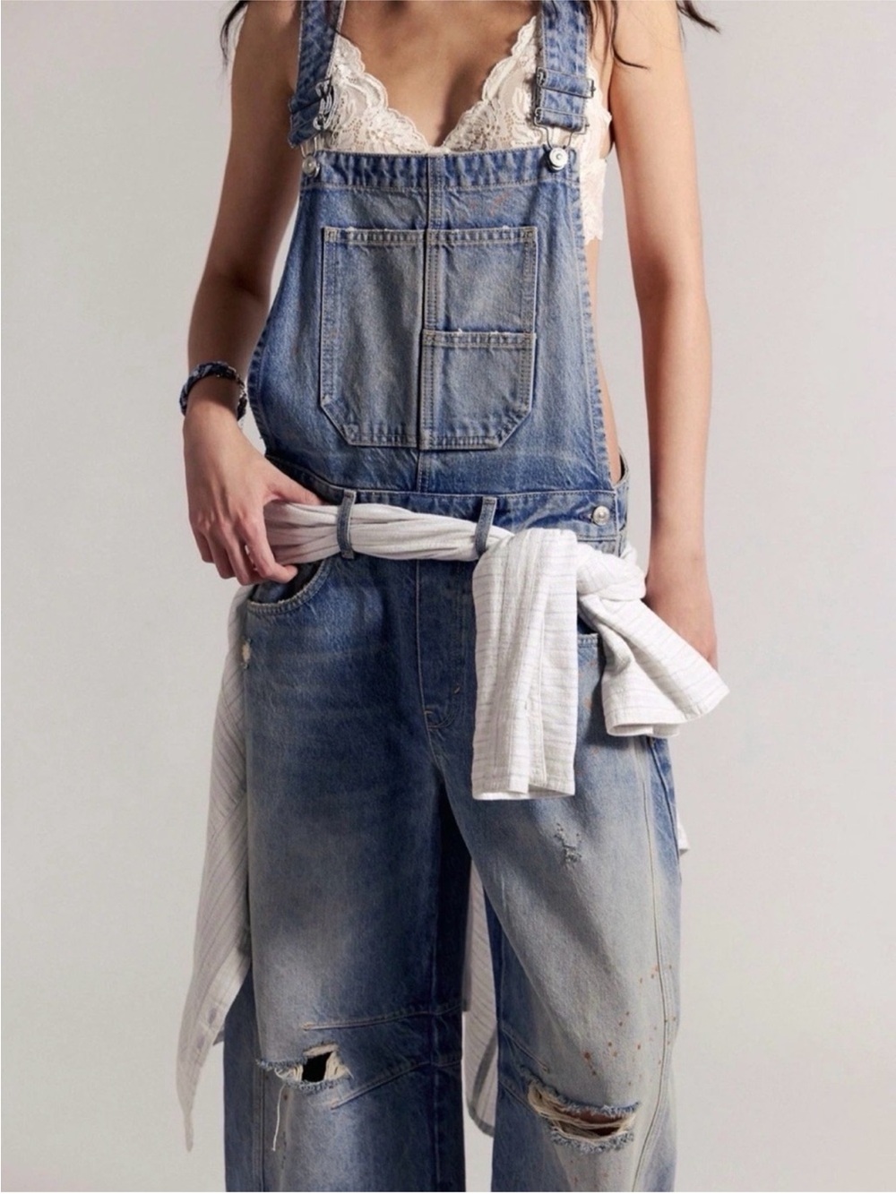NWT Free People We The Free Good Luck Barrel Overalls Size XL - Picture 2 of 10
